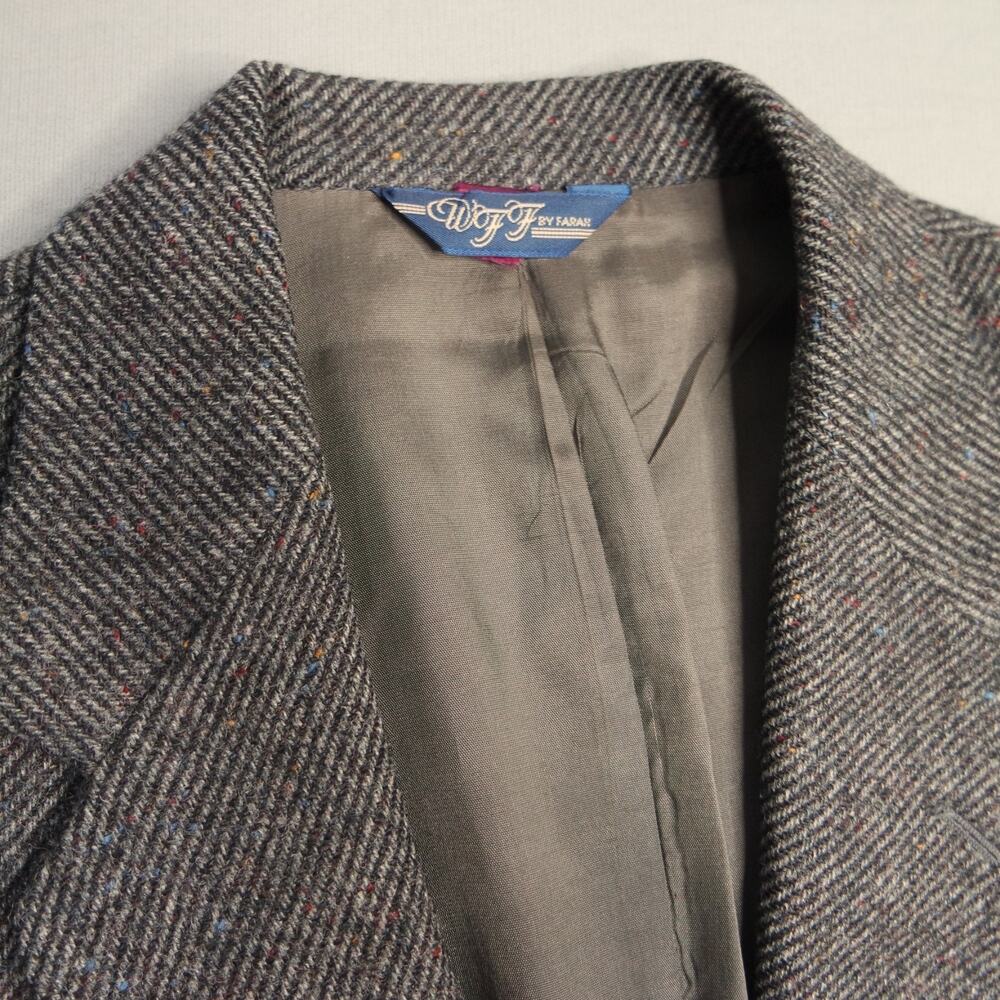 WFF By Farah Mens 100% Wool 2 Button Blazer Sport Coat 46 L Multicolor USA MADE